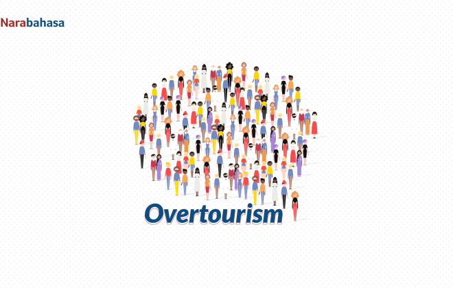 Ilustrasi overtourism atau lewah turis