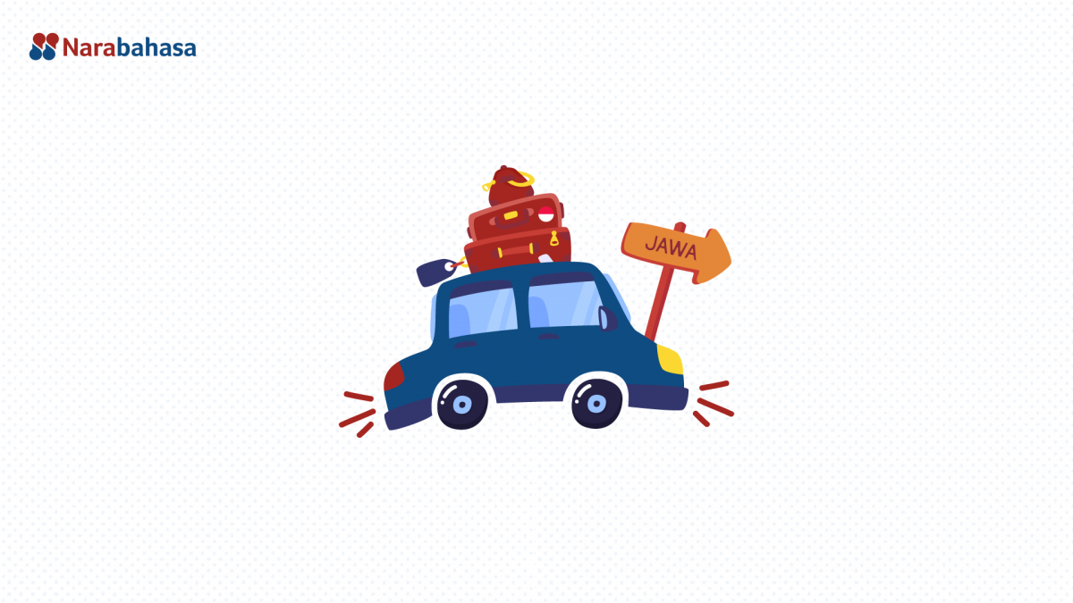Ilustrasi mobil yang sedang mudik, pulang ke Jawa