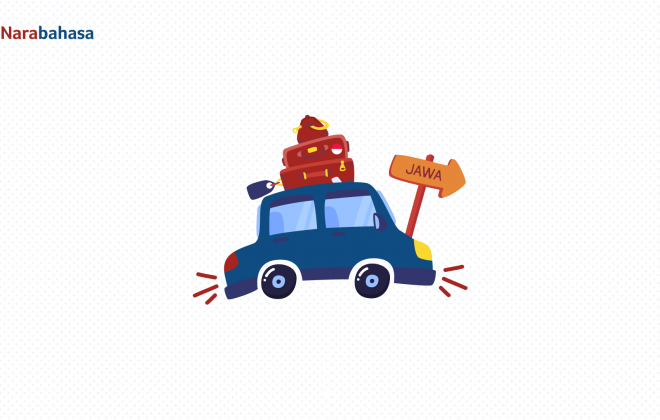 Ilustrasi mobil yang sedang mudik, pulang ke Jawa