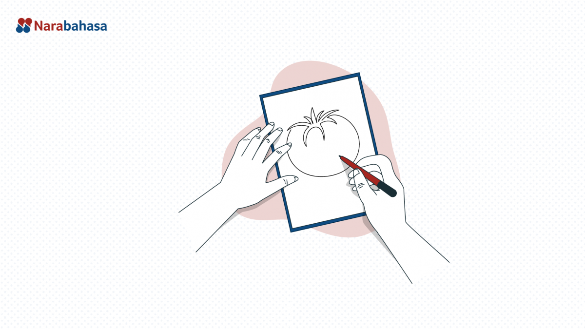 Ilustrasi teknik pomodoro dengan diambil dari pencatat waktu berbentuk tomat